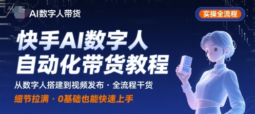 快手AI数字人自动化视频带货实操全流程，干货满满，细节拉满-zhichuangquan