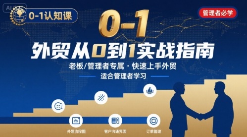 外贸如何快速0-1认知课-适合内贸转外贸的老板，管理者学习-zhichuangquan