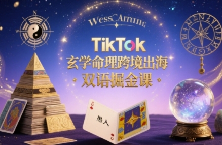 TikTok玄学命理跨境出海双语掘金课，手把手教你用命理知识精准直击海外用户痛点-zhichuangquan