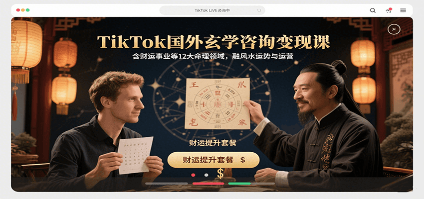 TikTok国外玄学咨询变现课，含财运事业等12大命理领域，融风水运势与运营-zhichuangquan