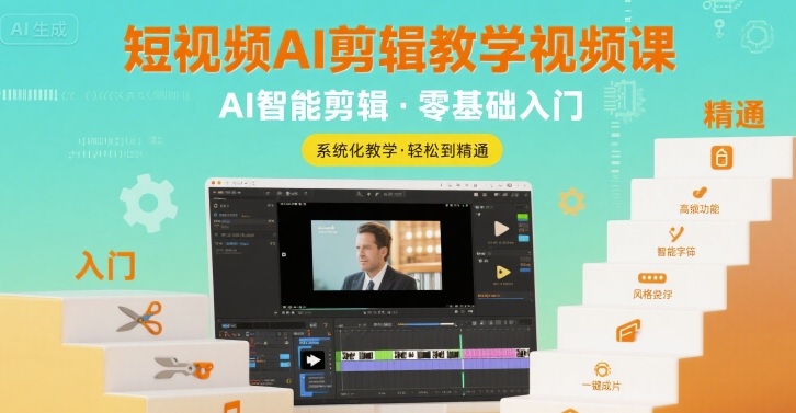 短视频AI剪辑教学视频课，入门到精通-zhichuangquan