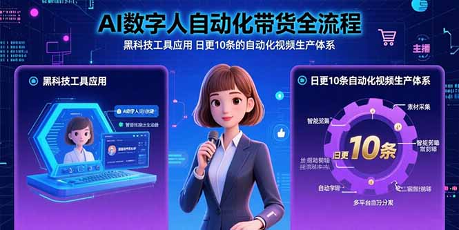 AI数字人自动化带货全流程：黑科技工具应用 日更10条的自动化视频生产体系-zhichuangquan