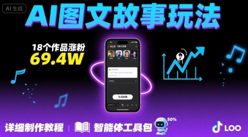 抖音爆火的ai图文故事玩法，18个作品涨粉69.4W，详细制作教程+智能体-zhichuangquan