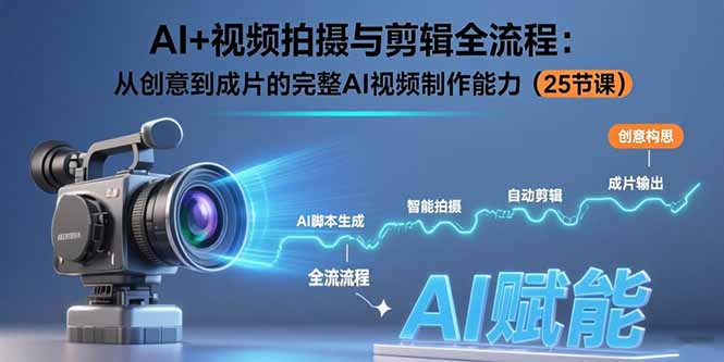 AI+视频拍摄与剪辑全流程：从创意到成片的完整AI视频制作能力(25节课-zhichuangquan