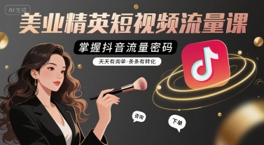 美业精英短视频流量课，掌握抖音流量密码，天天有询单，条条有转化-zhichuangquan