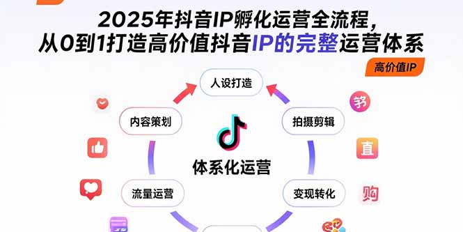2025年抖音IP孵化运营全流程，从0到1打造高价值抖音IP的完整运营体系-zhichuangquan