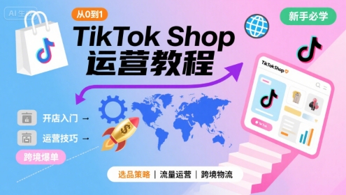 TikTok Shop从0到1运营教程，TikTok跨境电商新手必学课程-zhichuangquan