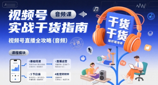 视频号实战干货指南，视频号直播全攻略(音频)-zhichuangquan