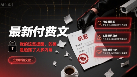 最新付费文：我的这些提醒，的确是透露了太多内幕-zhichuangquan