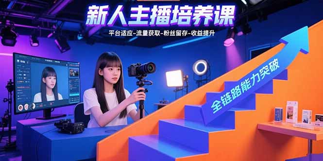 新人主播培养课：平台适应-流量获取-粉丝留存-收益提升 全链路能力突破-zhichuangquan