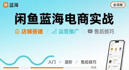 闲鱼蓝海电商实战，店铺搭建运营售后全流程-zhichuangquan