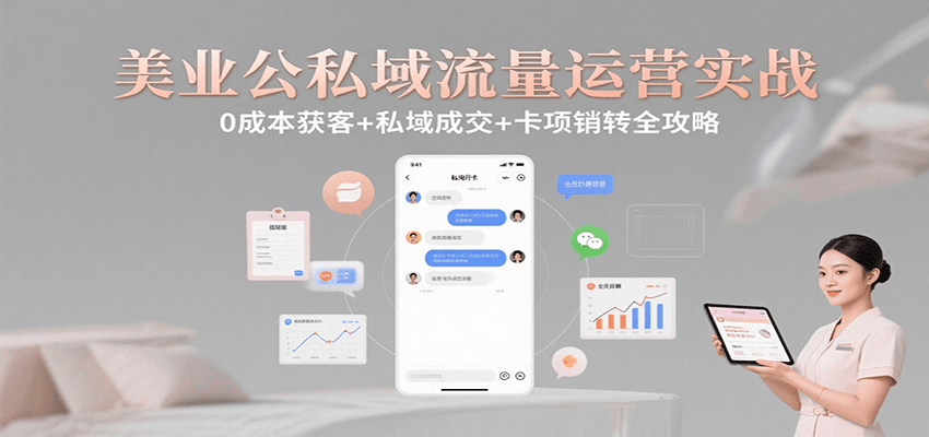 美业公私域流量运营实战：0成本获客+私域成交+卡项销转全攻略-zhichuangquan
