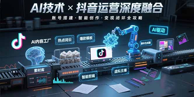 AI技术与抖音运营的深度融合应用：涵盖账号搭建、内容创作、收益变现等-zhichuangquan