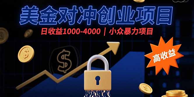 美金对冲创业项目，日收益1000-4000，小众暴力项目-zhichuangquan