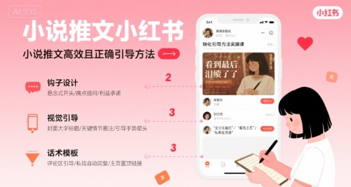 小说推文小红书高转化引导方法实操课，小说推文高效且正确引导方法-zhichuangquan