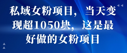 私域女粉项目，当天变现超1k，这是最好做的女粉项目，可放大操作-zhichuangquan