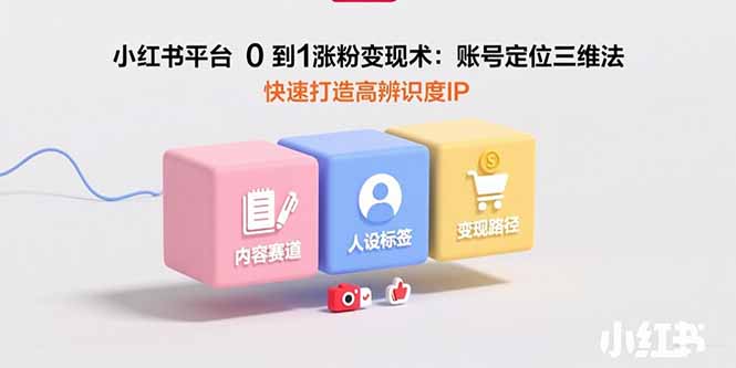 小红书平台0到1涨粉变现术：账号定位三维法，快速打造高辨识度IP-zhichuangquan