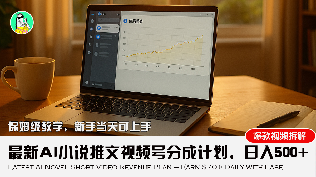 最新AI小说推文视频号分成计划，新手小白也能当天日入500+教程-zhichuangquan