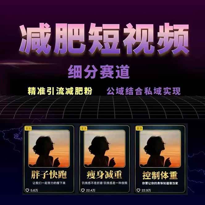 图片[2]-减肥短视频运营实战课：含素材制作、剪映教学，讲精准引流、变现设计与内容模板技巧-zhichuangquan