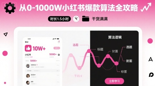 从0-1000W小红书爆款算法全攻略，时长1.5小时，干货满满-zhichuangquan
