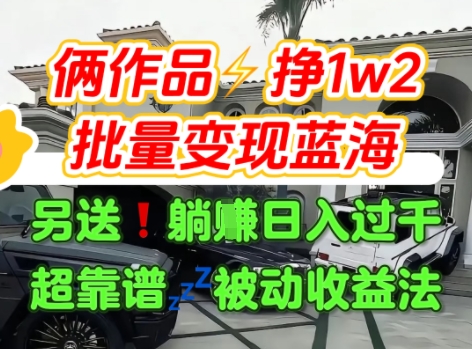 只靠2个作品点赞数量就挣1.2W，不导私域也能变现了【支持矩阵】汽水音乐门种草项目-zhichuangquan