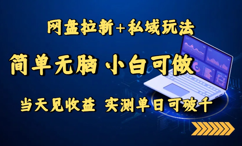 网盘拉新+私域玩法，简单无脑，小白可做，当天见收益，实测单日可破千-zhichuangquan
