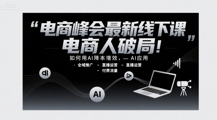 电商峰会最新线下课，电商人破局，如何用AI降本增效，AI应用-全域推广-直播运营-付费流量-zhichuangquan