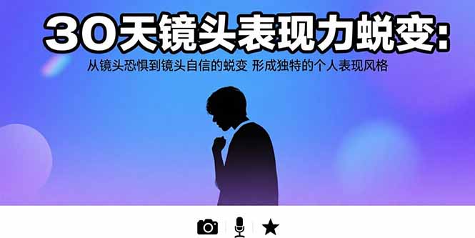 30天镜头表现力蜕变：从镜头恐惧到镜头自信的蜕变 形成独特的个人表现风格-zhichuangquan