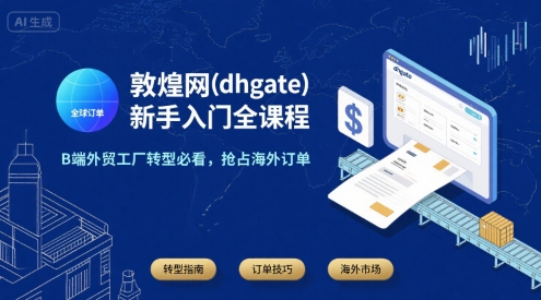 敦煌网(dhgate)新手入门全课程，B端外贸工厂转型必看，抢占海外订单-zhichuangquan