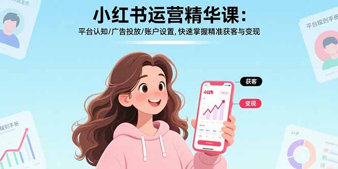 小红书运营精华课：平台认知/广告投放/账户设置,快速掌握精准获客与变现-zhichuangquan