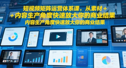 短视频矩阵运营体系课，从素材+内容生产角度快速放大你的商业结果-zhichuangquan