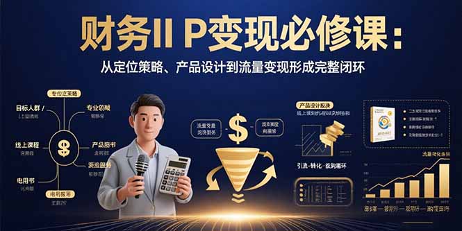 财务IP变现必修课：从定位策略、产品设计到流量变现形成完整闭环-zhichuangquan