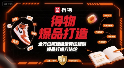 得物爆品打造，全方位梳理得物流量算法规则爆品打造规则-zhichuangquan
