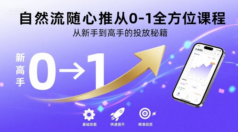 自然流随心推从0-1全方位课程，从新手到高手的投放秘籍-zhichuangquan