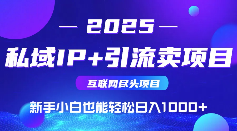 2025网创尽头项目，私域IP+引流，新手小白也能在家日入1000+-zhichuangquan