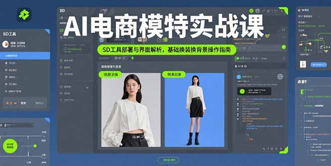 AI电商模特实战课，SD工具部署与界面解析，基础换装换背景操作指南-zhichuangquan