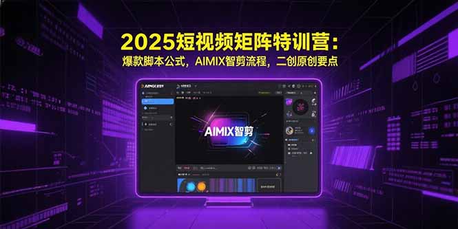 2025短视频矩阵特训营：爆款脚本公式，AIMIX智剪流程，二创原创要点-zhichuangquan