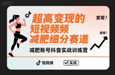超高变现的短视频减肥细分赛道，减肥账号抖音实战训练营-zhichuangquan