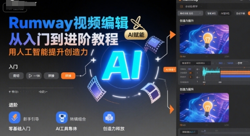 Rumway视频编辑从入门到进阶教程，用人工智能提升创造力-zhichuangquan