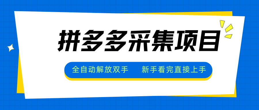 拼多多采集项目，全自动解放双手，单号日入30+-zhichuangquan