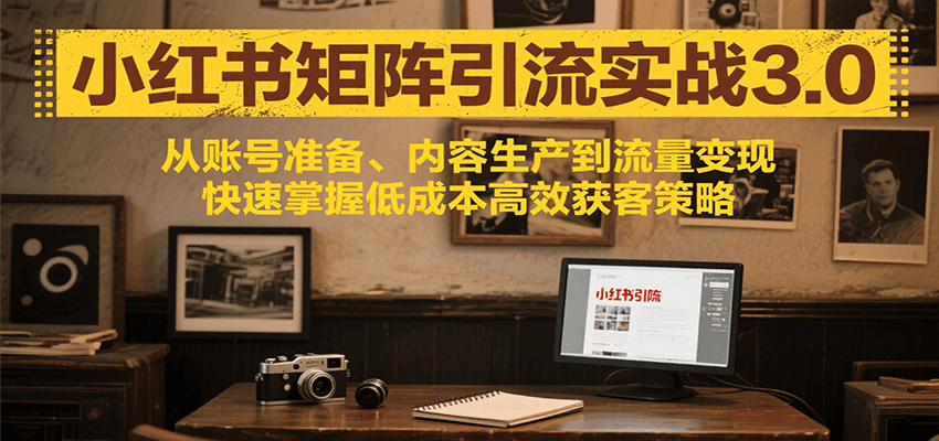 小红书矩阵引流3.0，从账号准备、内容生产到流量变现，快速掌握低成本高效获客策略-zhichuangquan