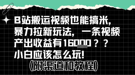 b站掘金计划？搬运视频也能挣拉新的收益，小白应该怎么玩！-zhichuangquan