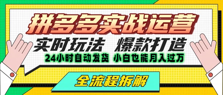 拼多多最新实战运营高投产：长久稳定项目，单店利润一天三位数-zhichuangquan