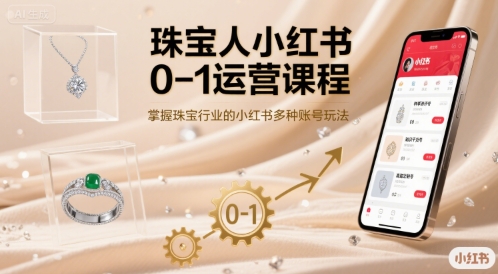 珠宝人小红书0-1运营课程，掌握珠宝行业的小红书多种账号玩法-zhichuangquan