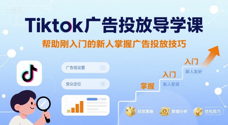 Tiktok广告投放导学课，帮助刚入门的新人掌握广告投放技巧-zhichuangquan
