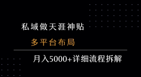 私域做天涯神贴 多平台布局 月入5k+详细流程拆解-zhichuangquan