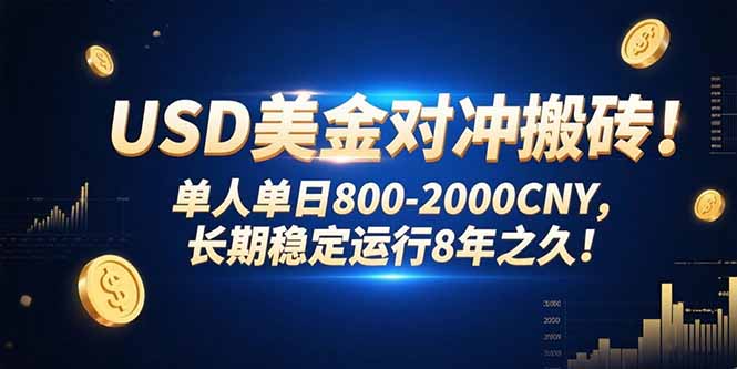 USD美金对冲搬砖!单人单日800-2000CNY，长期稳定运行8年之久!-zhichuangquan