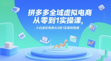 拼多多全域虚拟电商从零到1实操课，小白虚拟电商从0到1实操到精通-zhichuangquan