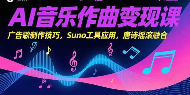 AI音乐作曲变现课，广告歌制作技巧，Suno工具应用，唐诗摇滚融合-zhichuangquan