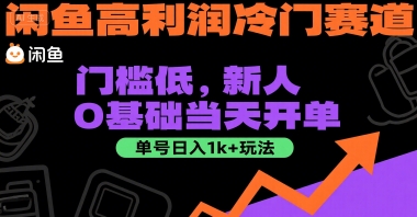 闲鱼高利润冷门赛道：门槛低，新人0基础当天开单，单号日入1k+玩法【揭秘】-zhichuangquan